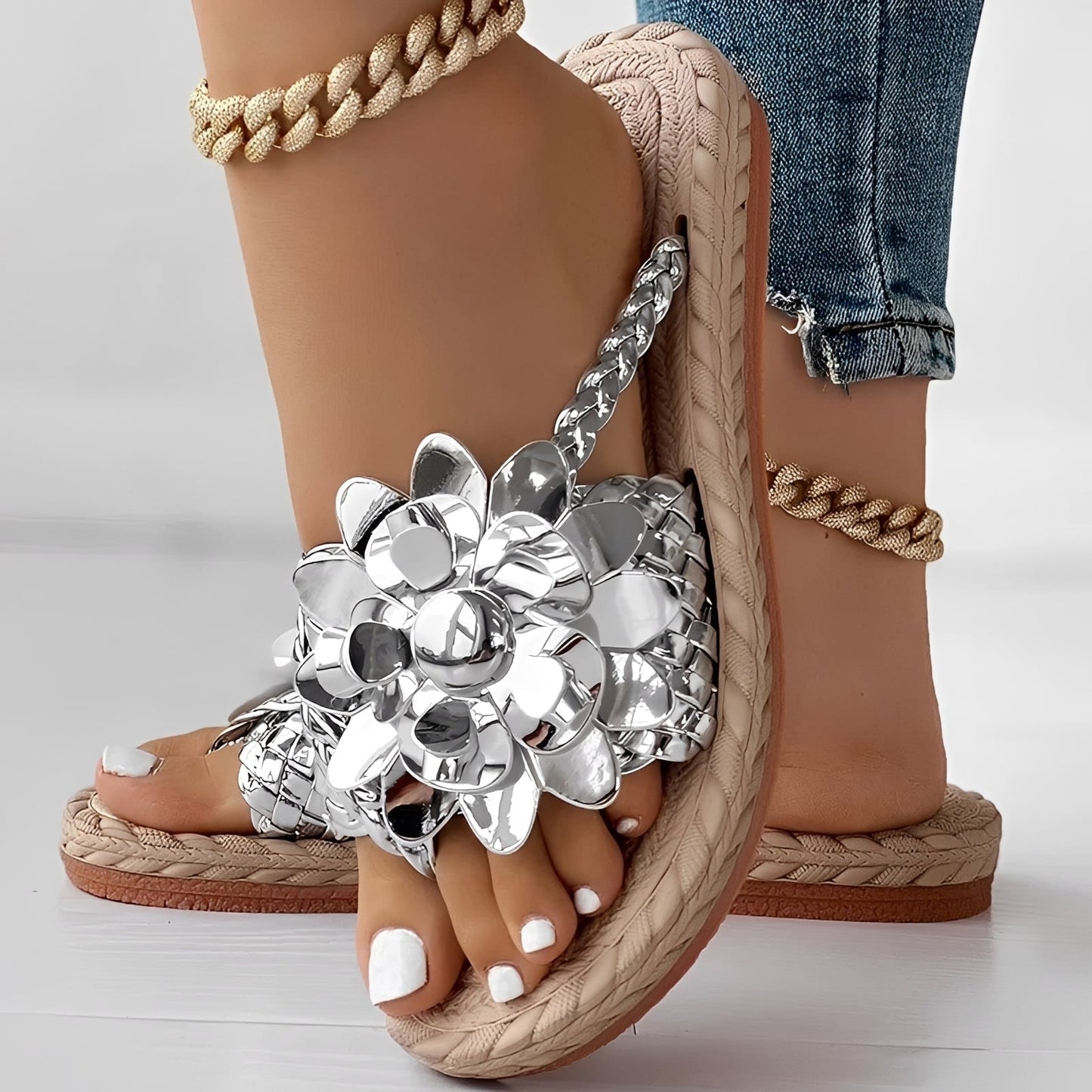Saira - Komfortable Geflochtene Flip-Flops