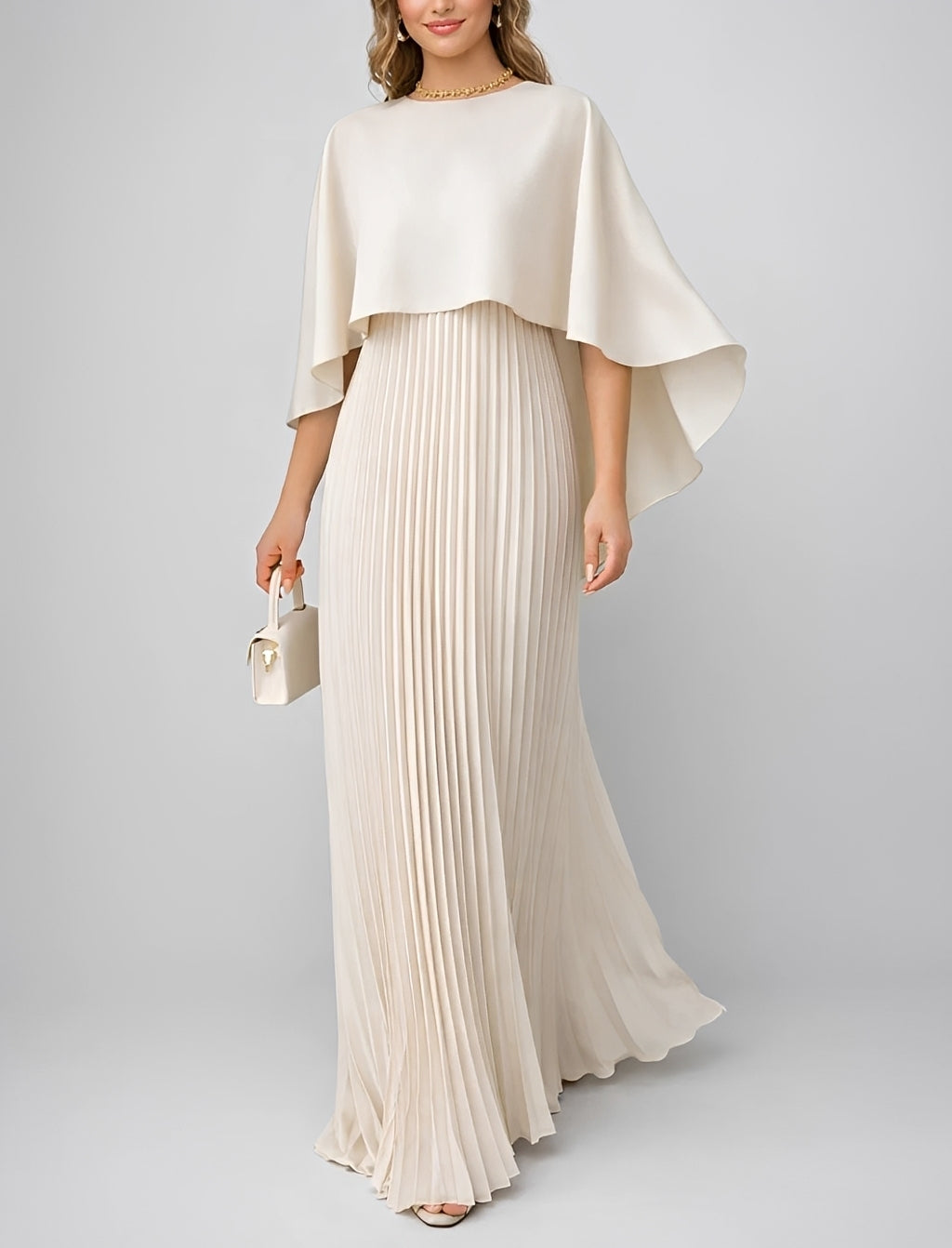 Zuzanna - Elegantes Maxikleid mit Falten aus Chiffon
