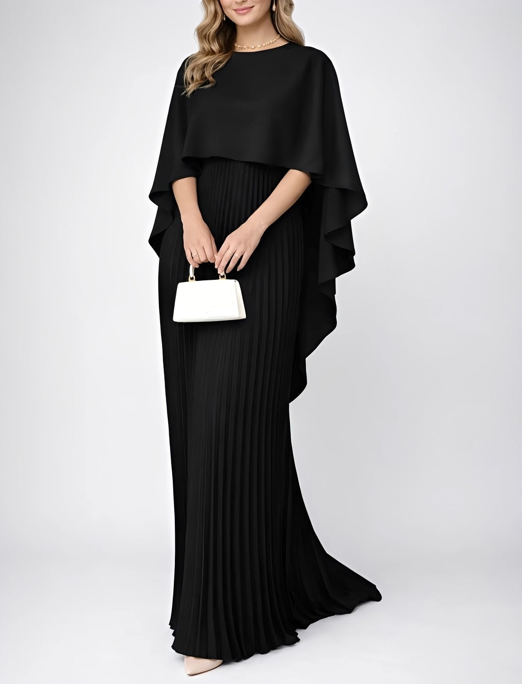 Zuzanna - Elegantes Maxikleid mit Falten aus Chiffon