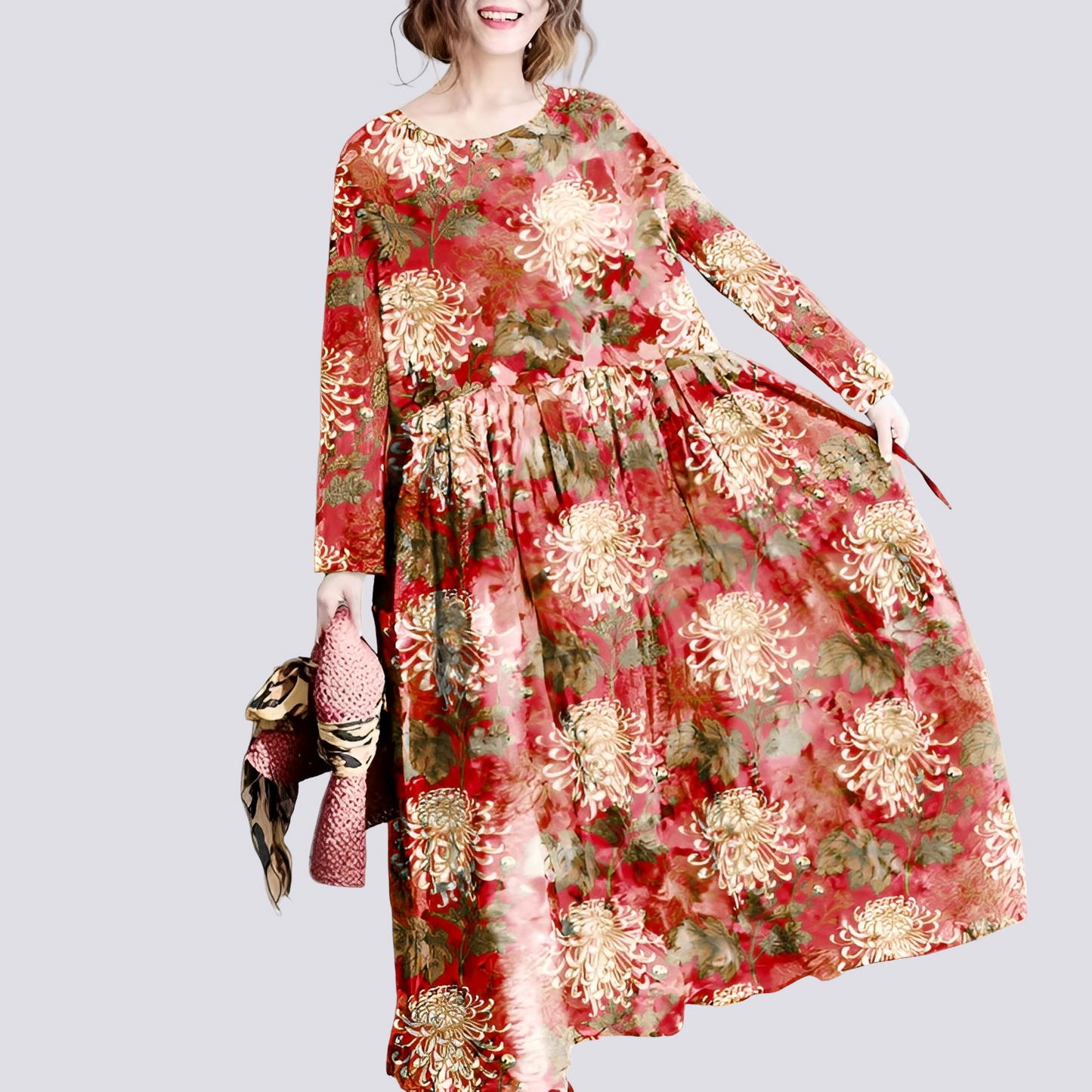 Terry - Schickes Damen-Maxikleid mit Blumenmuster