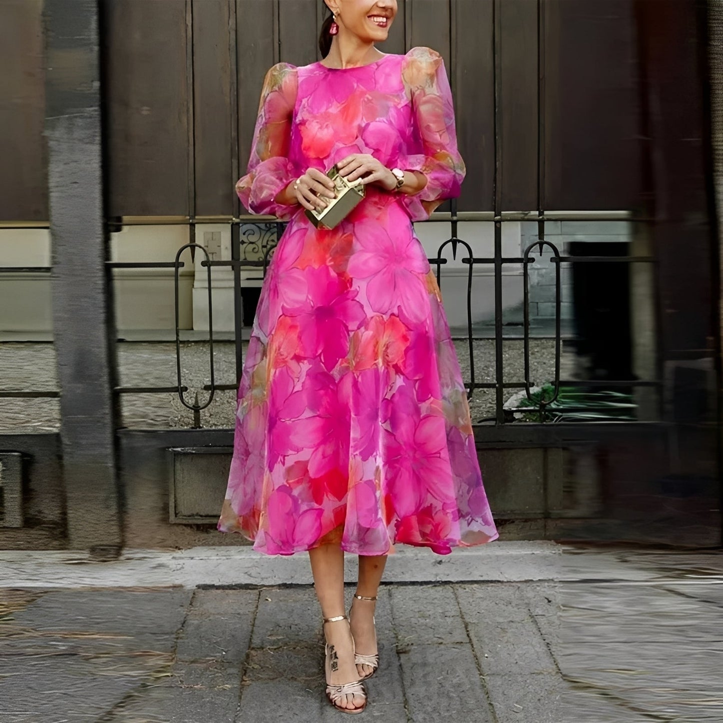 Shelley - Schickes Midikleid mit Blumenmuster für Frauen