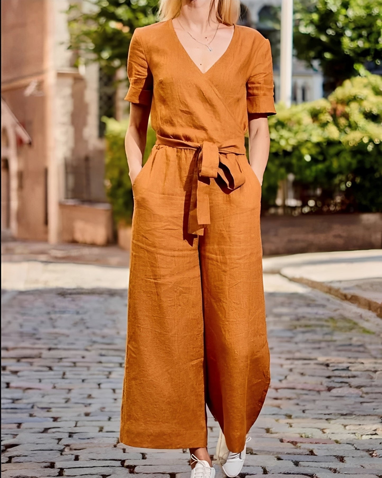 Gabriella - Damen-Jumpsuit im lockeren Stil mit Gürtel