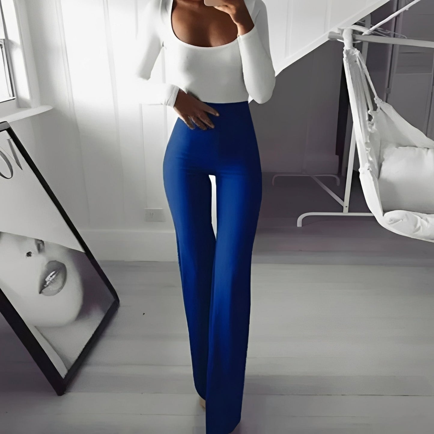 Jennifer - Bequeme, elastische Damenhose mit hohem Bund