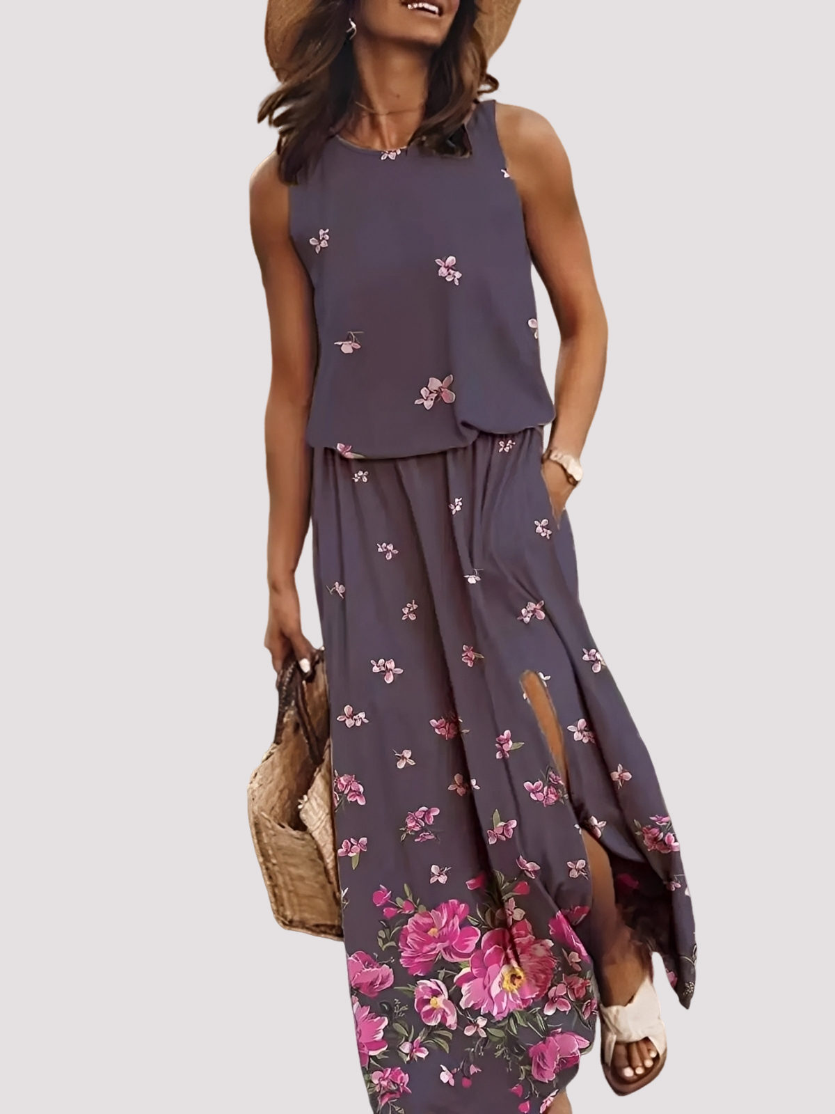Halle - Stilvolles, ärmelloses Damen-Maxikleid