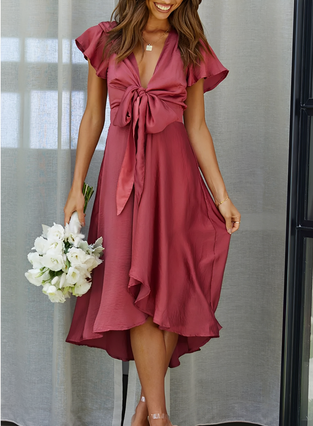 Ellia - Stilvolles, asymmetrisches Damenkleid