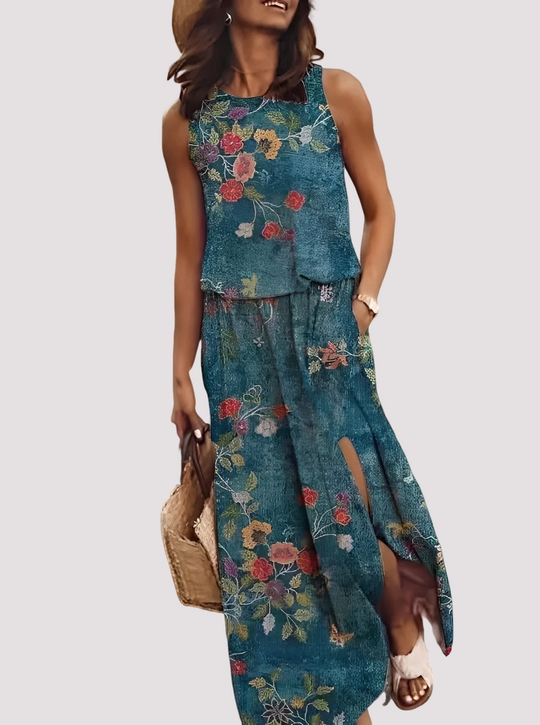 Halle - Stilvolles, ärmelloses Damen-Maxikleid