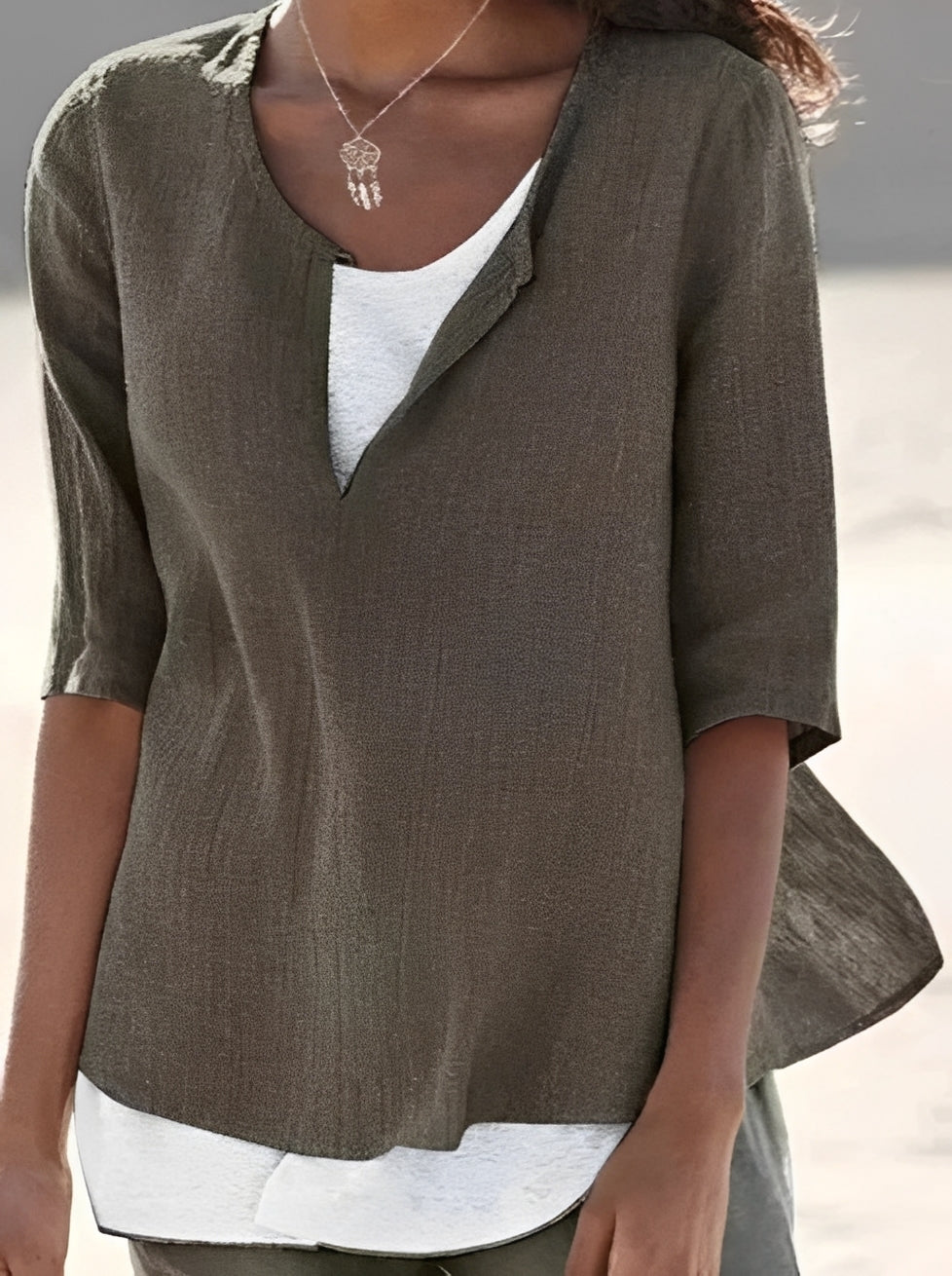 Shania - Stilvolle Damenbluse im Lagenlook