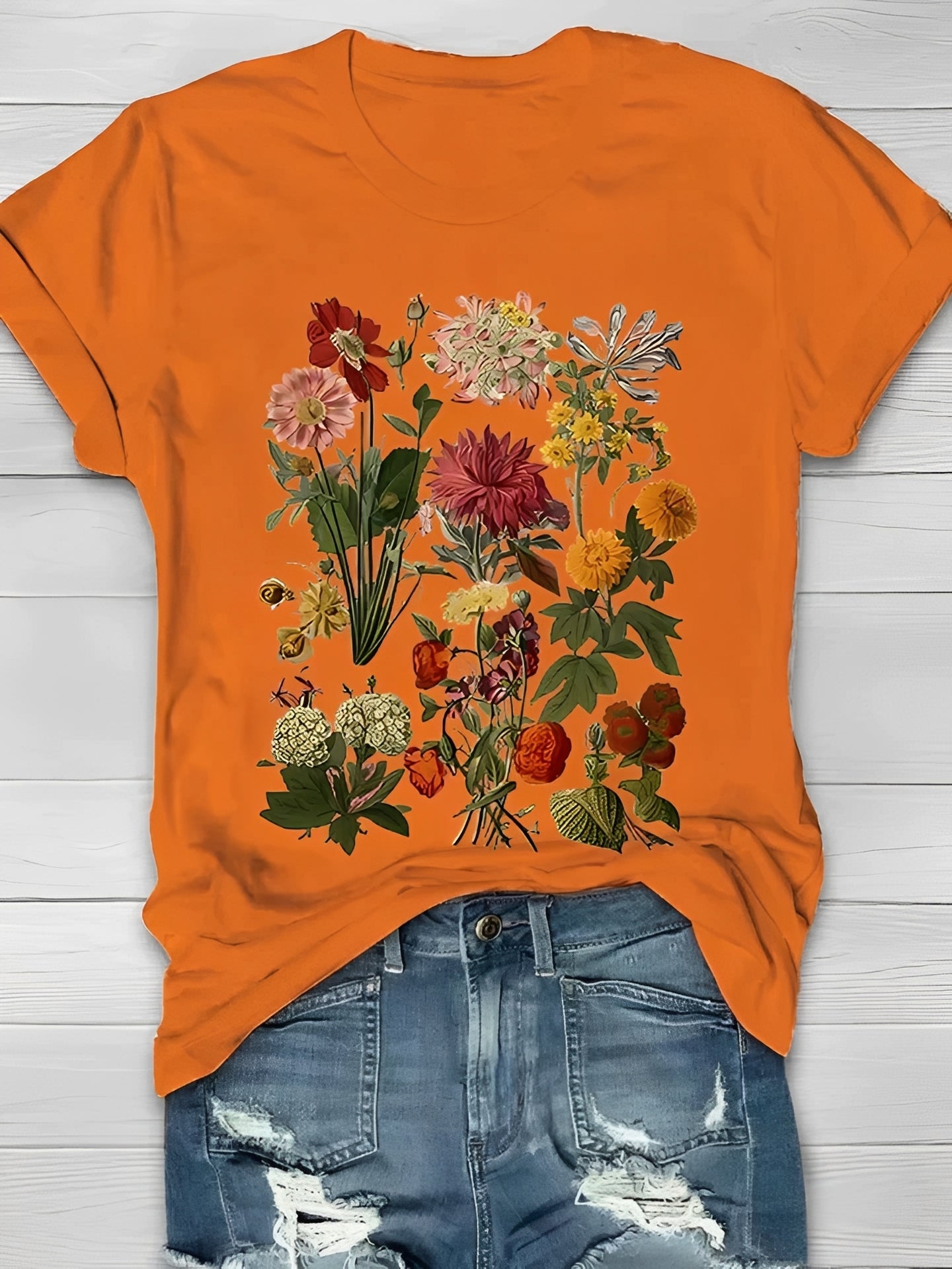 Annalise - Elegantes Damen-T-Shirt mit Blumenmotiv