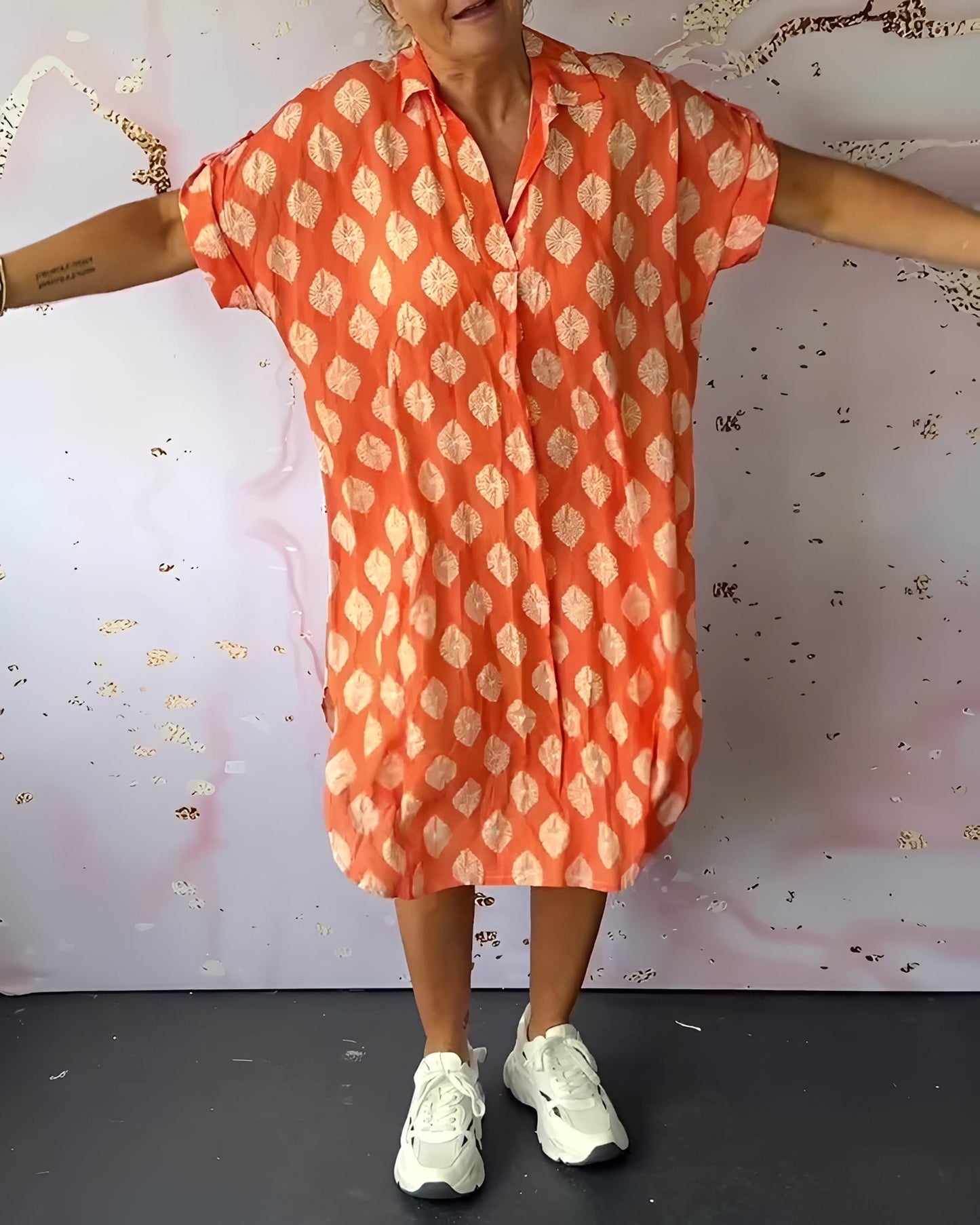 Kristina - elegantes, locker geschnittenes Damenkleid mit Revers