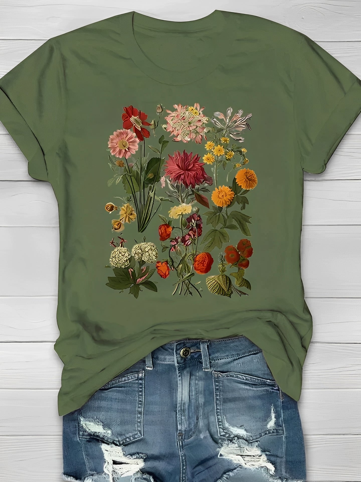 Annalise - Elegantes Damen-T-Shirt mit Blumenmotiv