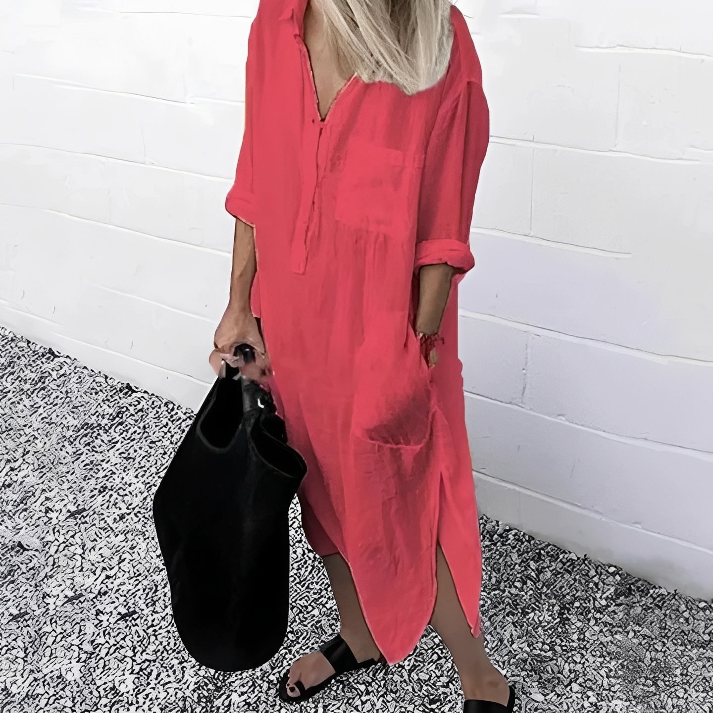Susan - Bequemes Lässiges Kleid mit Schlitz