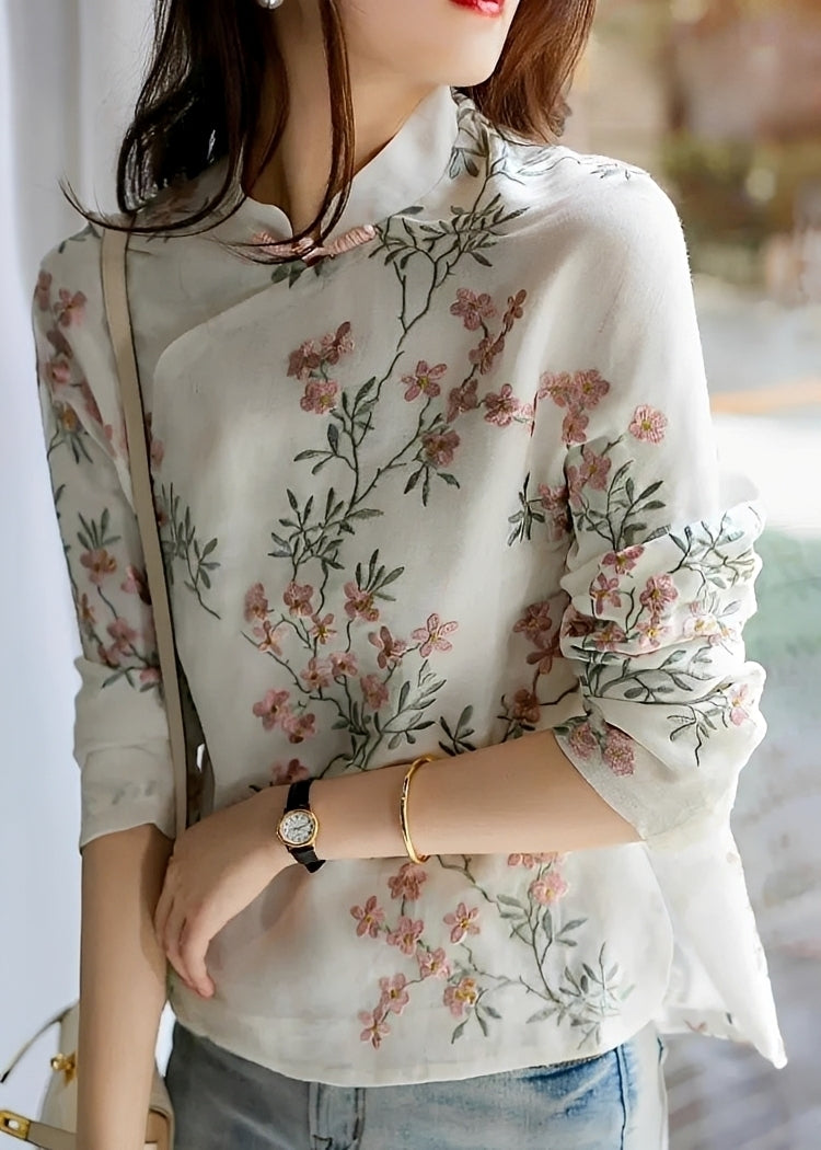 Margaret - Damenbluse mit elegantem Blumenmuster