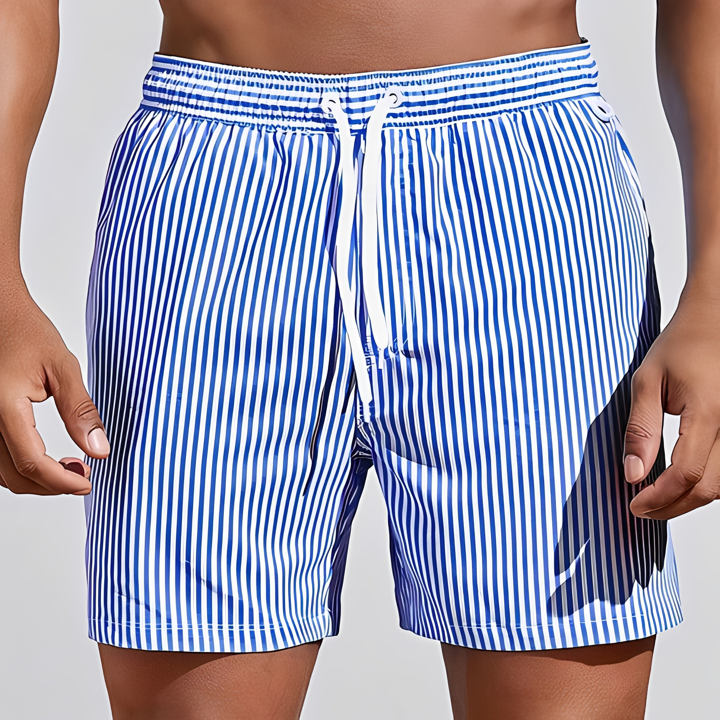 Jando - Kurze gestreifte Sommerhose, lässiger Stil für Herren