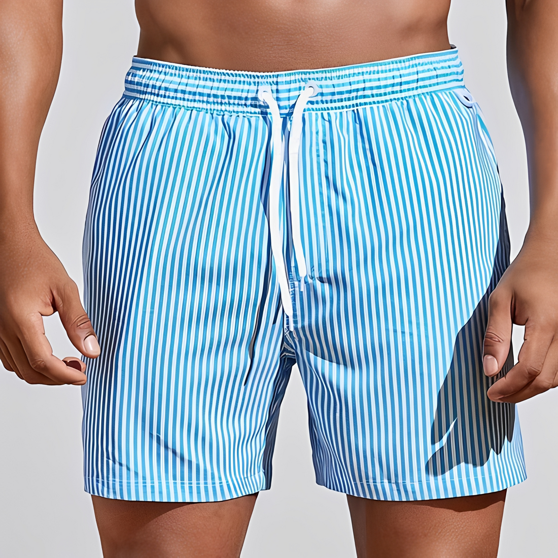 Jando - Kurze gestreifte Sommerhose, lässiger Stil für Herren